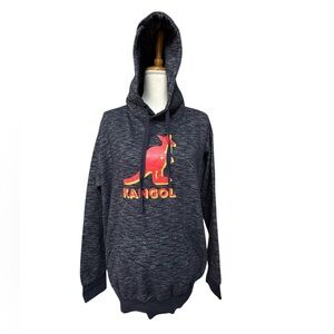 KANGOL HOODIE MENS SIZE MEDIUM HEATHERED GRAY PULL OVER SWEATER